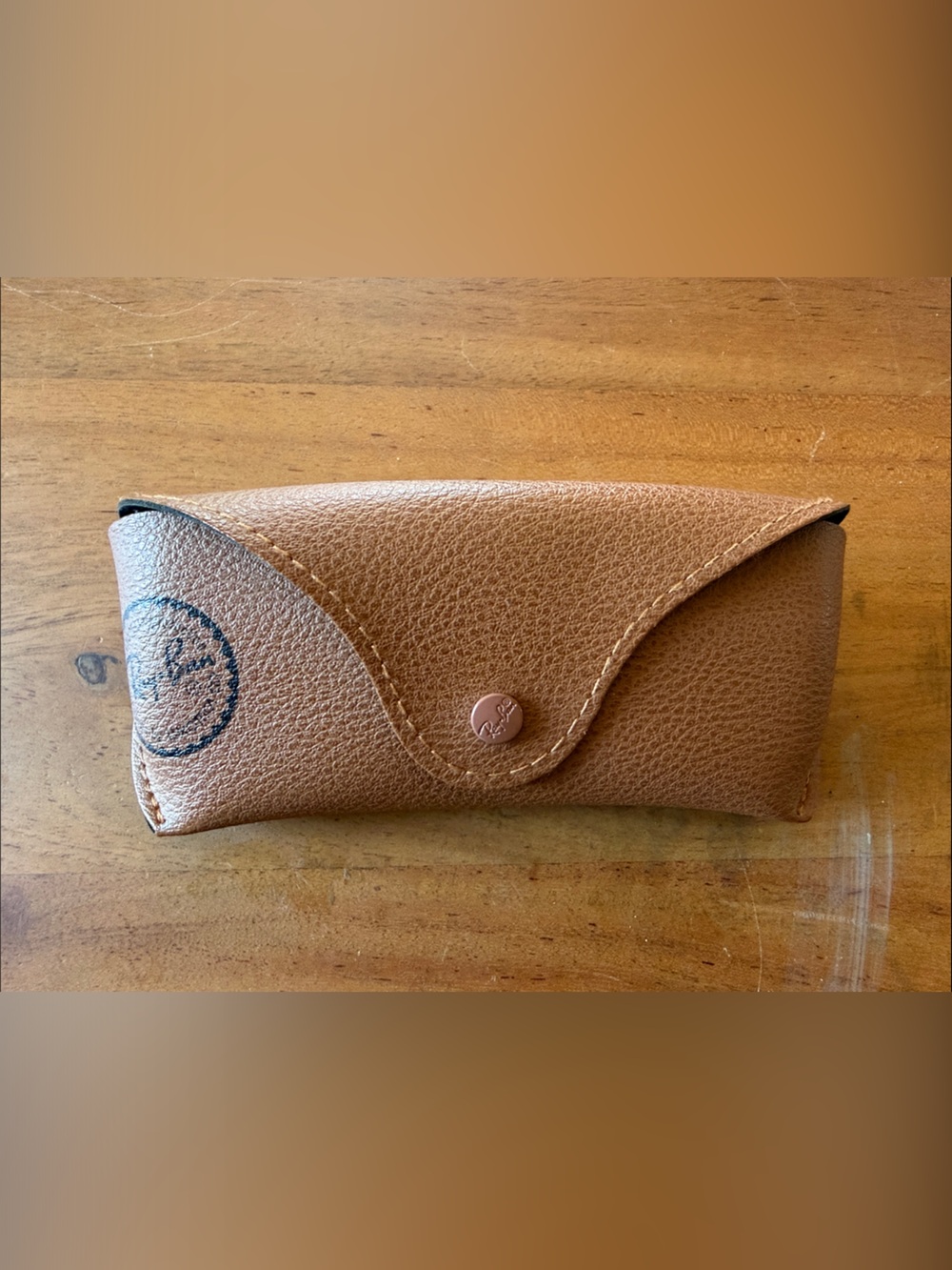 Ray-Ban Tan Brown Leather Sunglasses Case